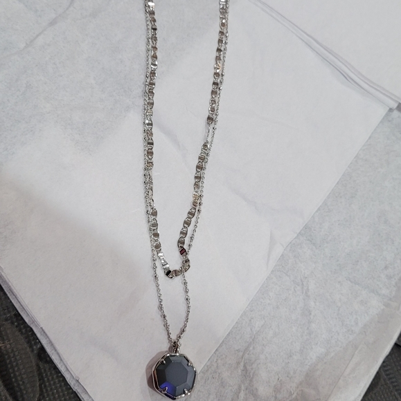 NWT Kendra Scott Drusy Necklace Layered Silver - Picture 15 of 16